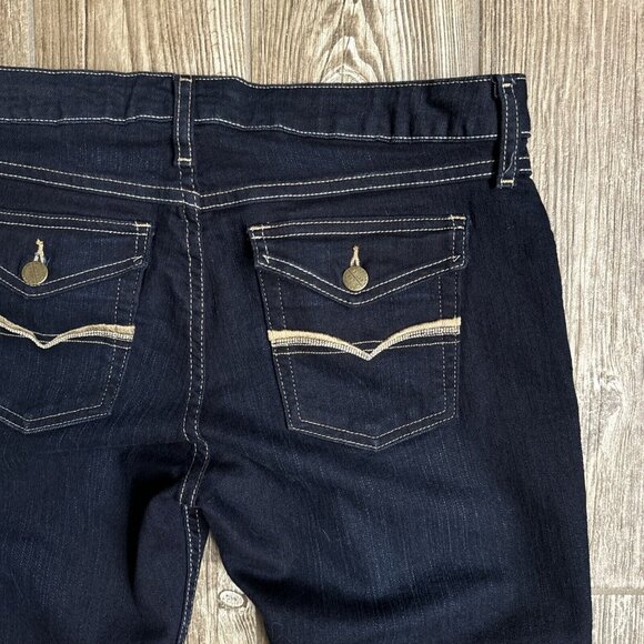 2/$18 SALE! Wrangler Jeans Womens 8 Blues Dark‎ Button Flap Pockets Cowboy Core - Picture 12 of 12